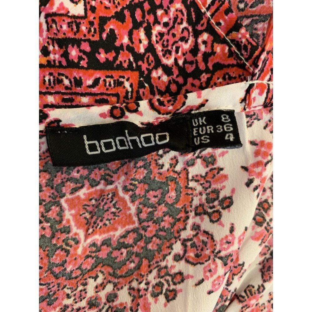 Boohoo Women’s Jumpsuit Size 4 Red White Back Zipper V-Neck Spaghetti Straps GUC - Picture 11 of 11